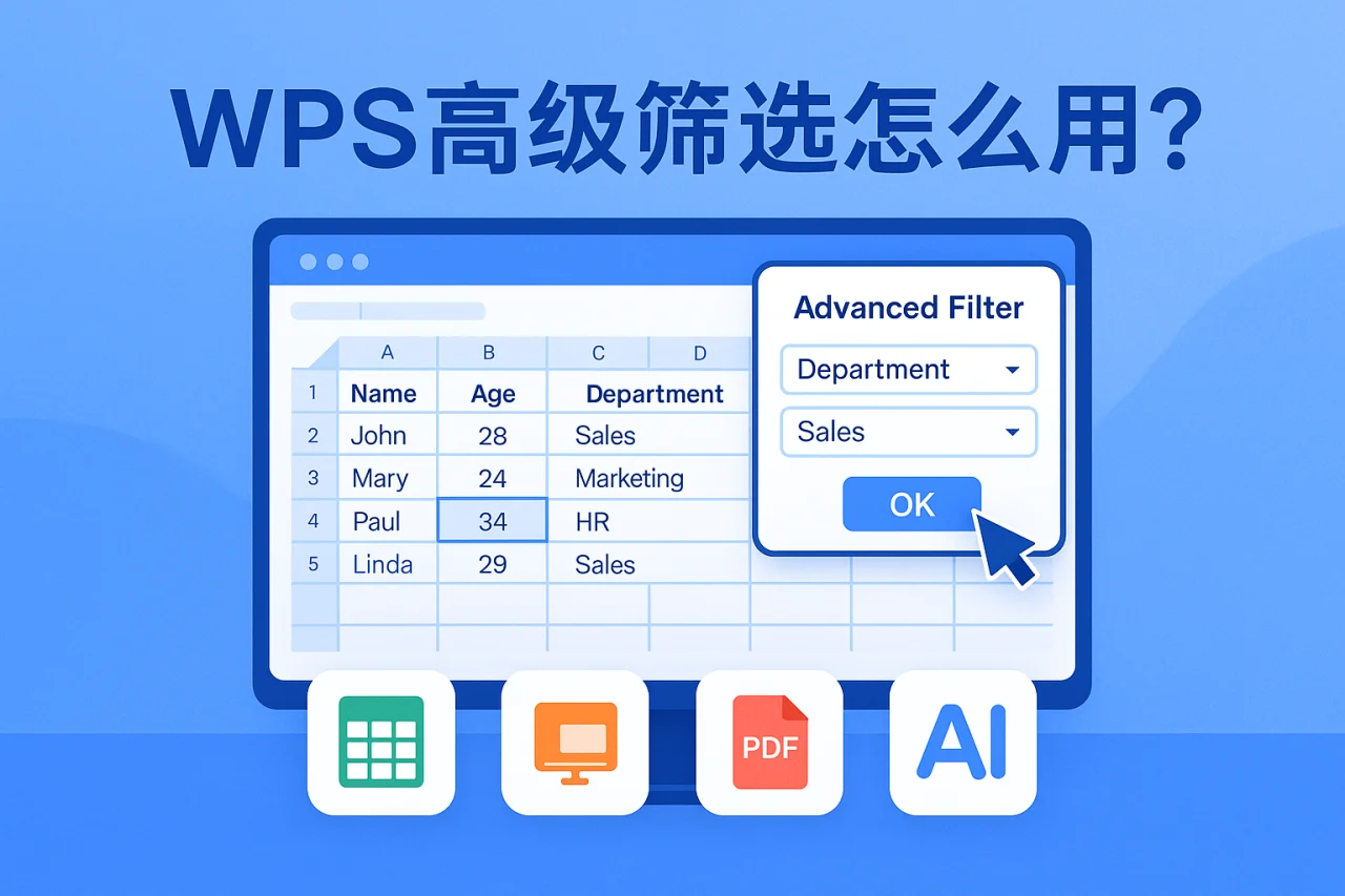 wps高级筛选怎么用？