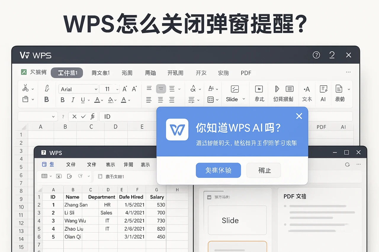 WPS怎么关闭弹窗提醒？