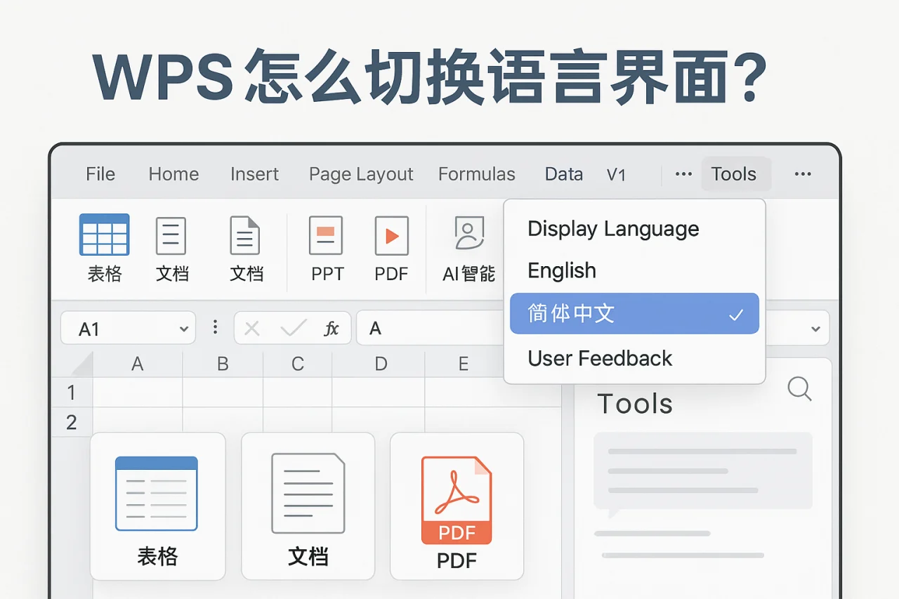 WPS怎么切换语言界面?