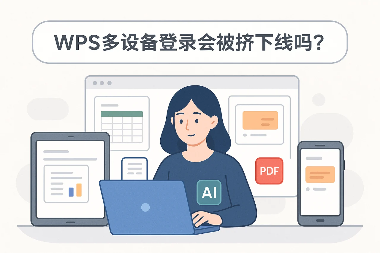 WPS多设备登录会被挤下线吗？