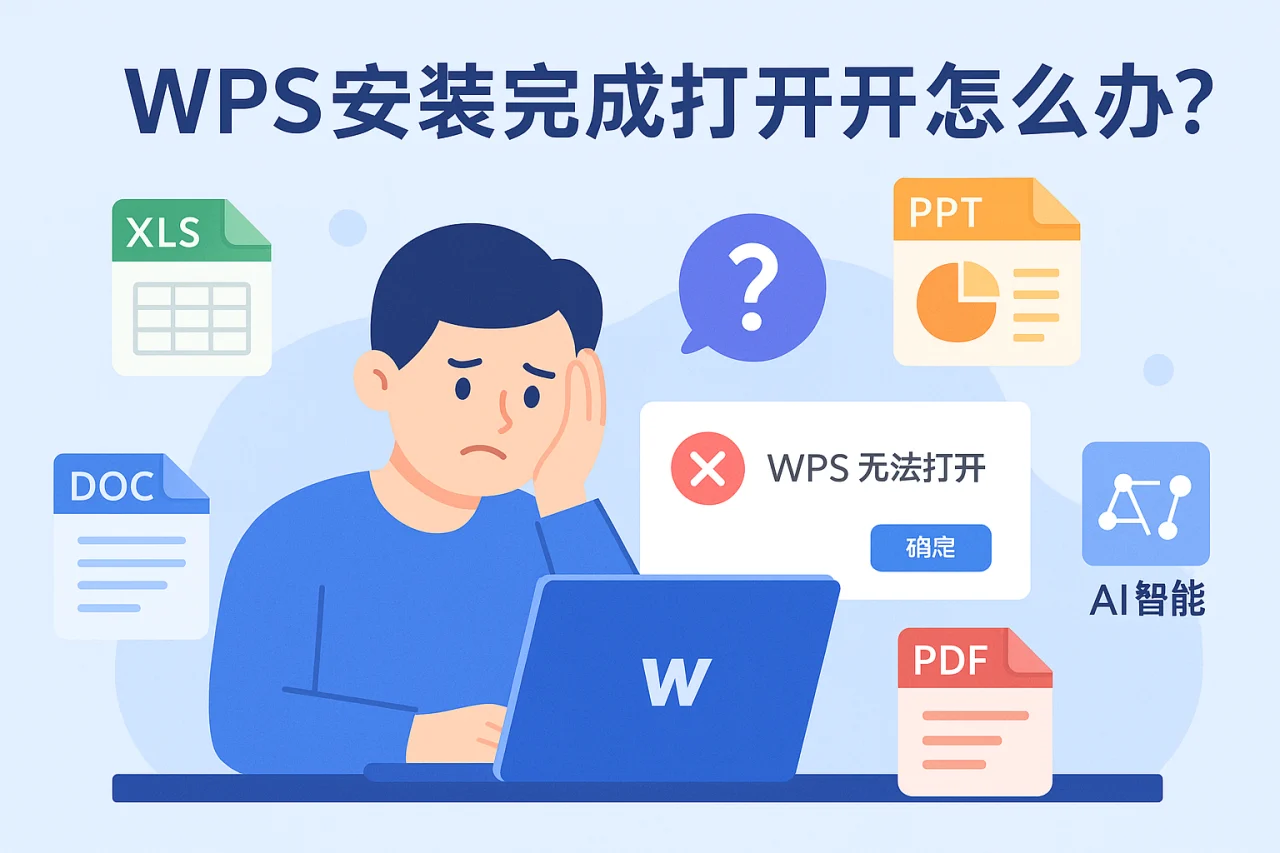WPS安装完成打不开怎么办？