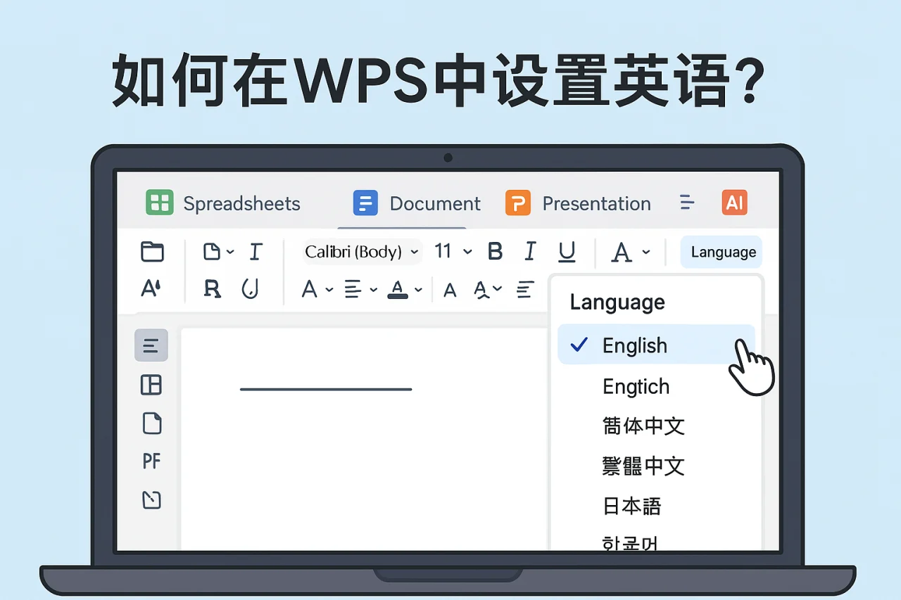 如何在WPS中设置英语？