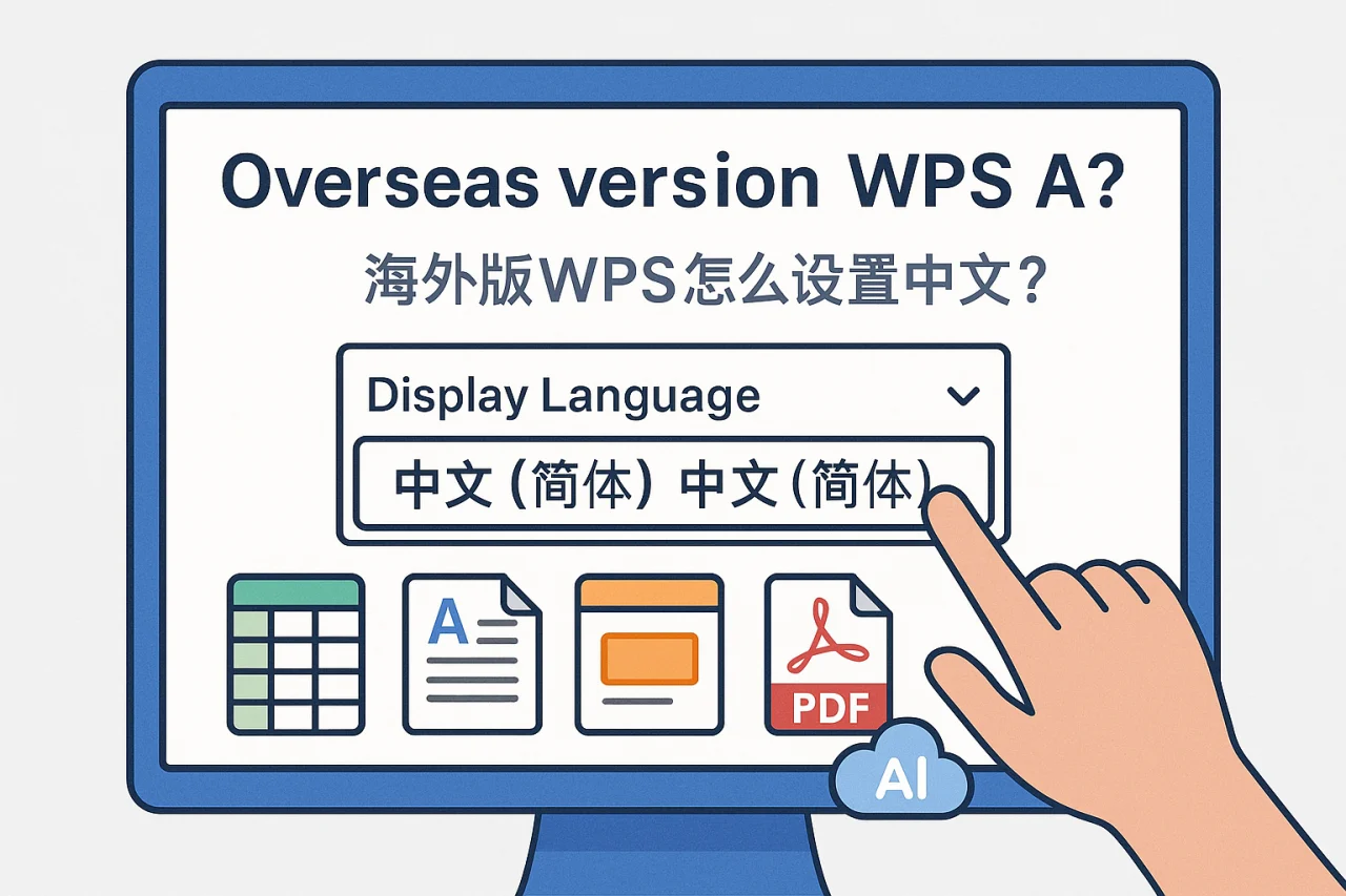 海外版WPS怎么设置中文？