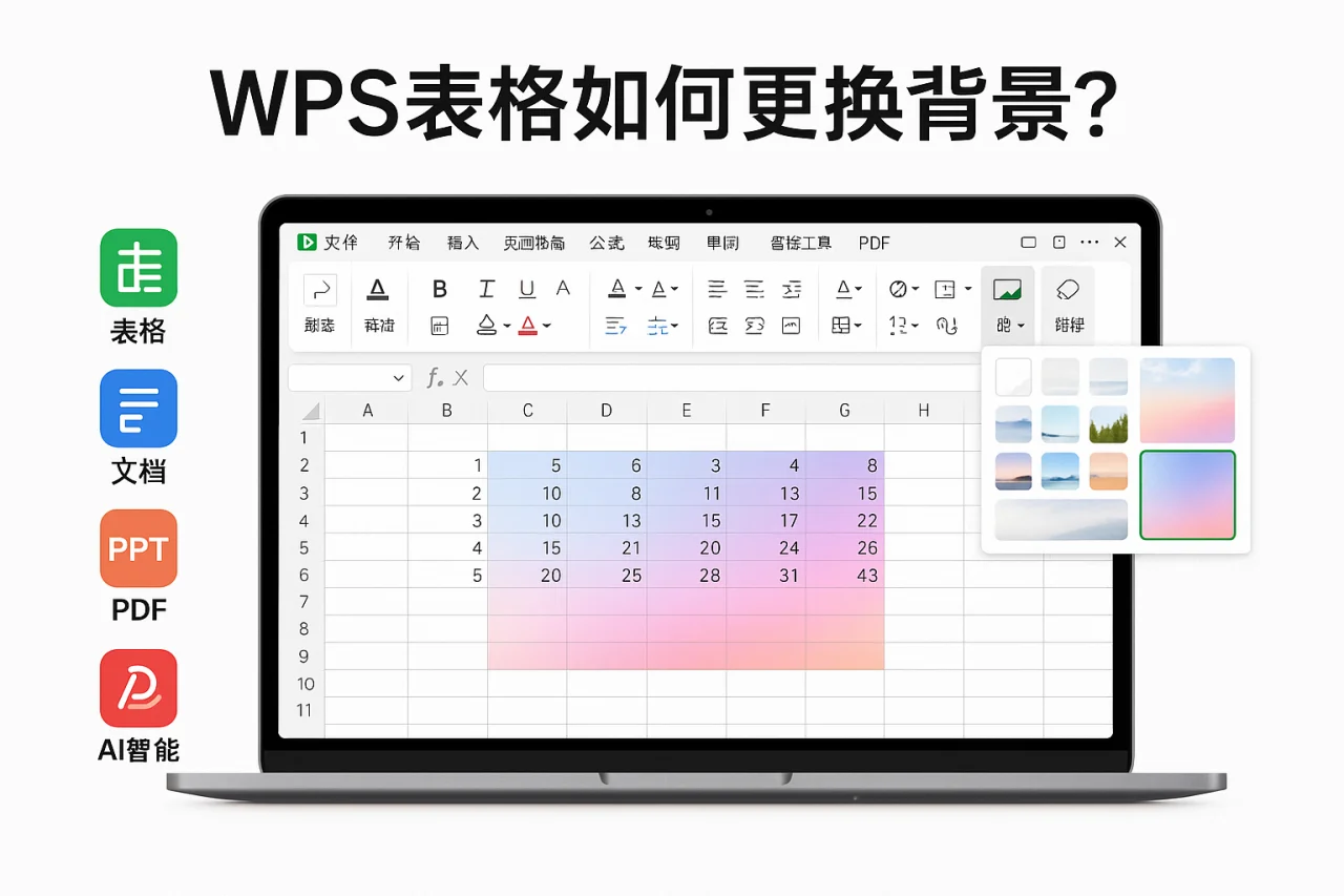 WPS表格如何更换背景?