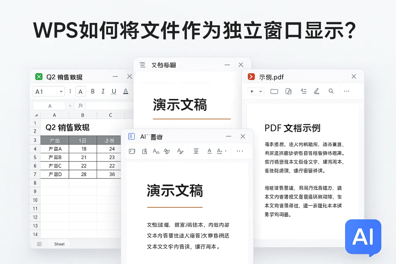 WPS如何将文件作为独立窗口显示？