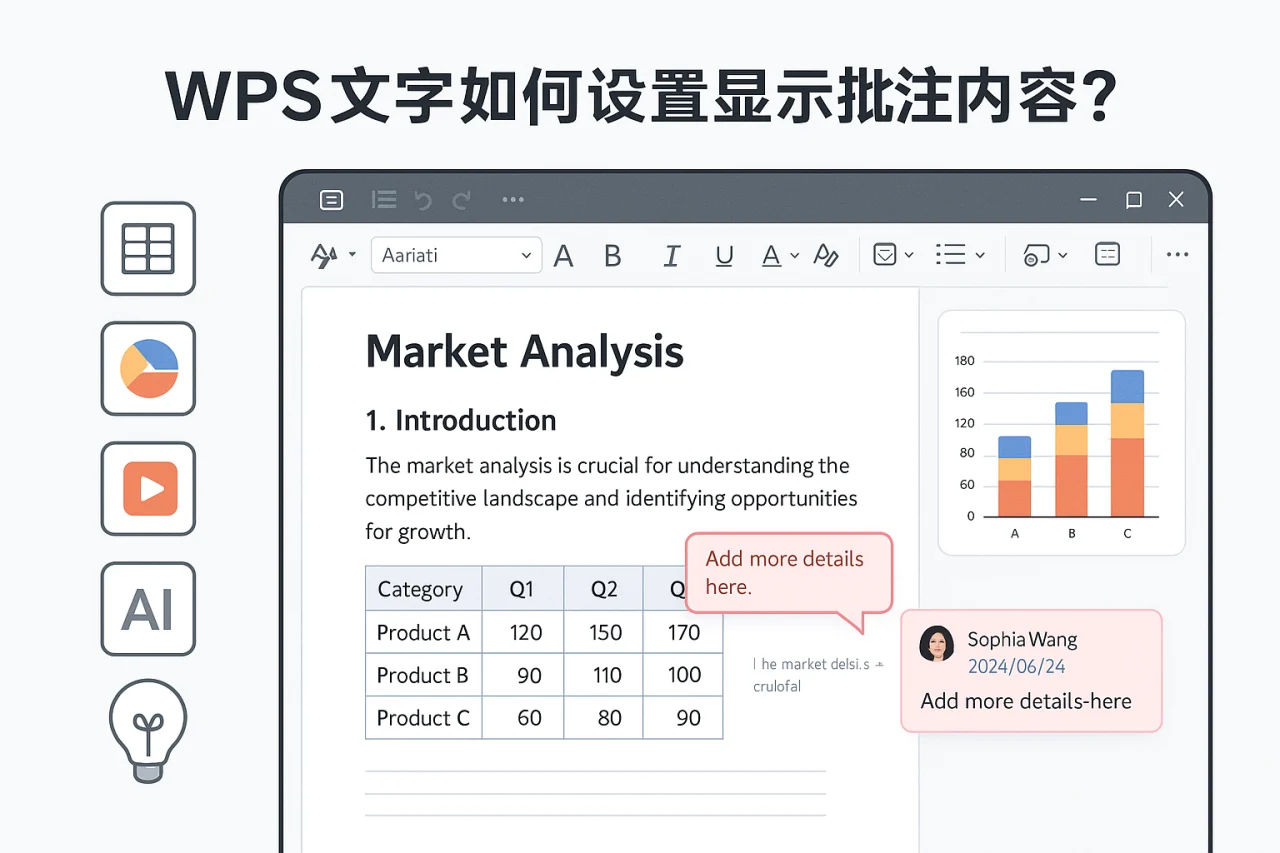 WPS文字如何设置显示批注内容？