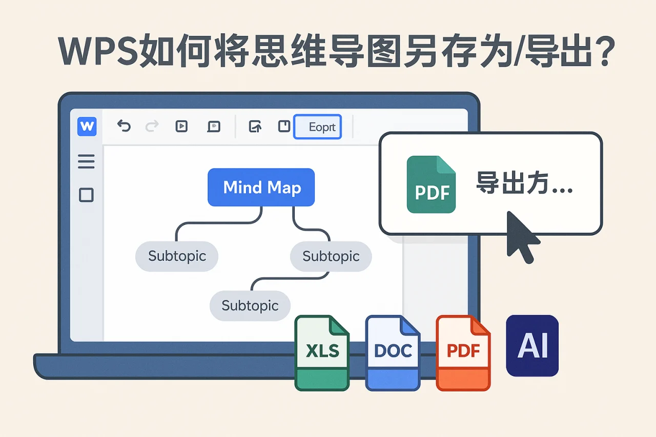 WPS如何将思维导图另存为/导出？