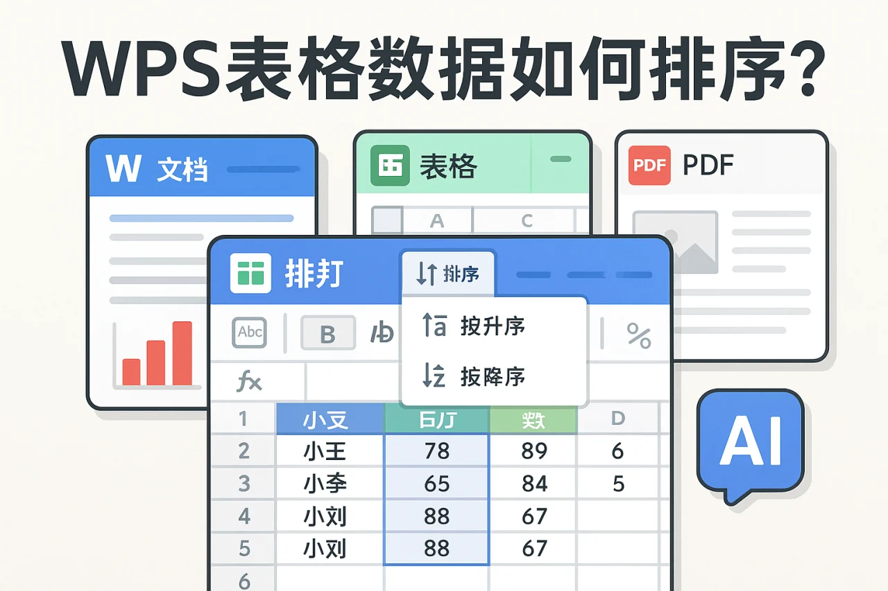 WPS表格数据如何排序？