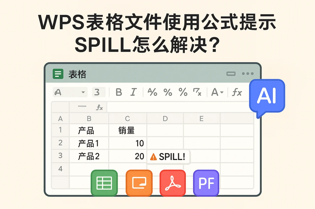 WPS表格文件使用公式提示SPILL怎么解决?