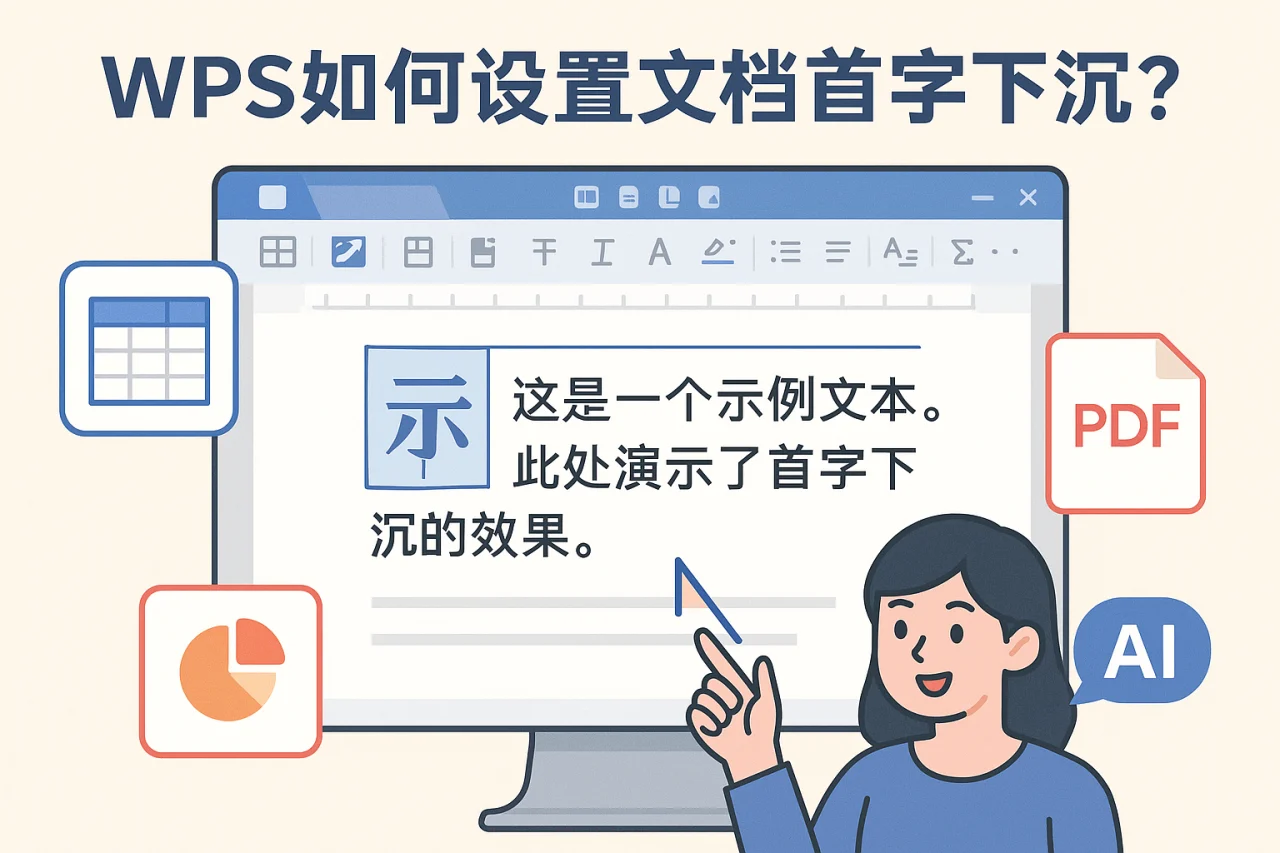 WPS如何设置文档首字下沉？