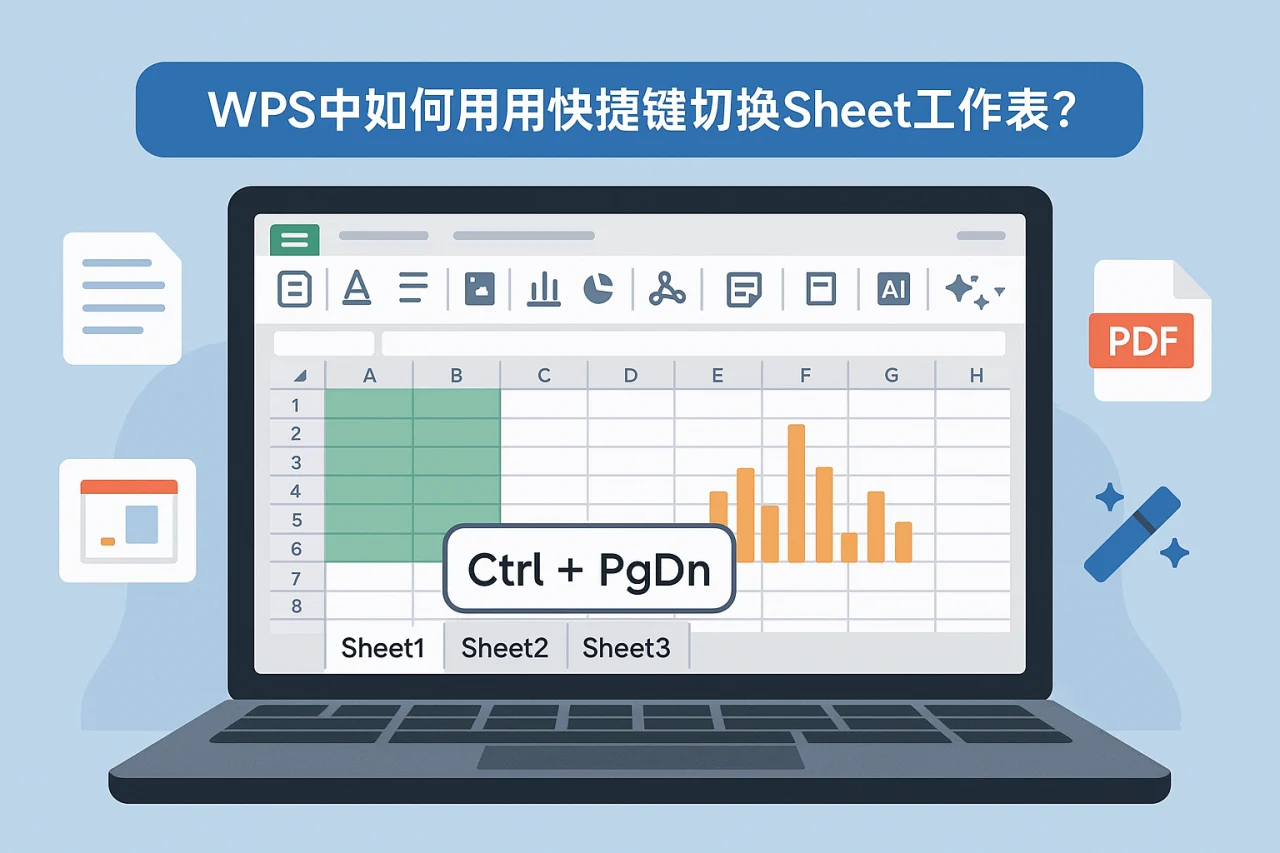 WPS中如何用快捷键切换Sheet工作表?