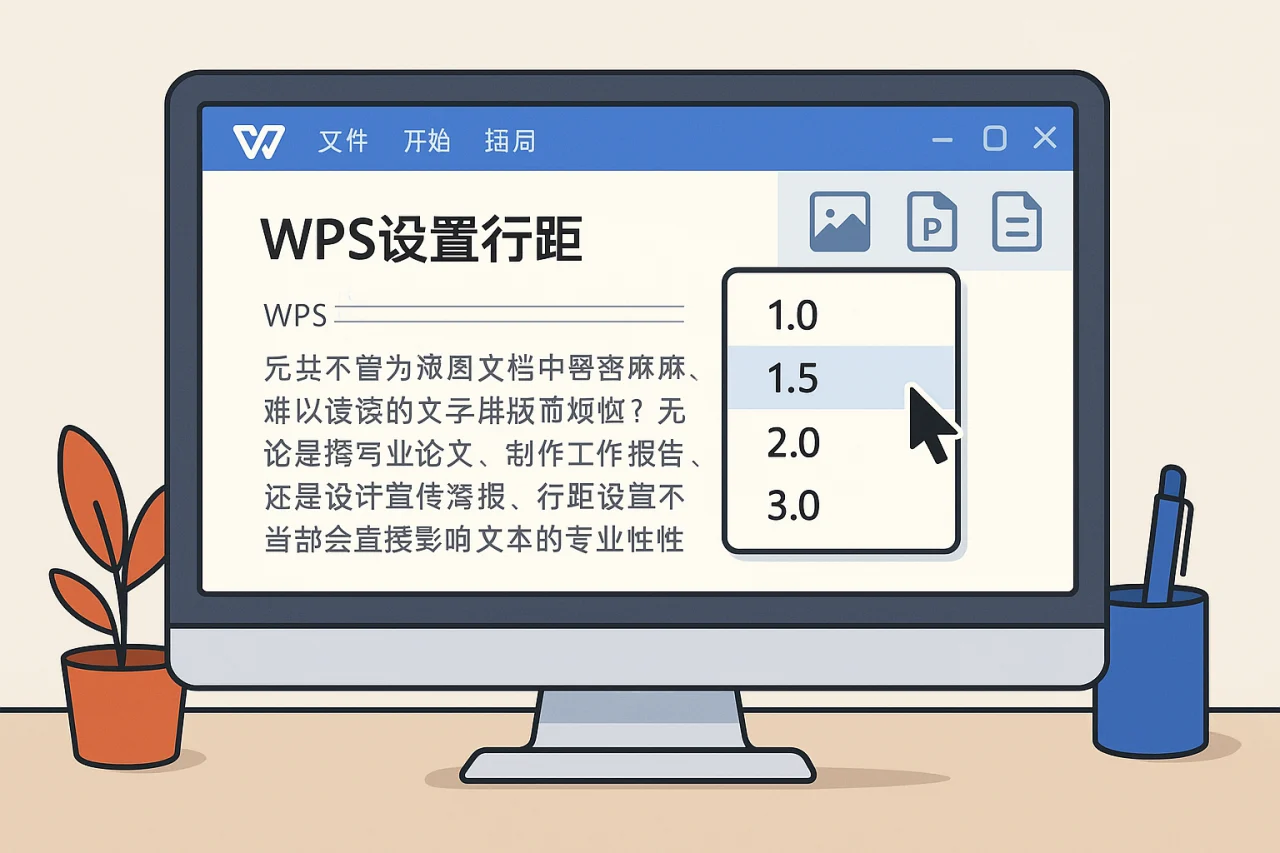 WPS设置行距