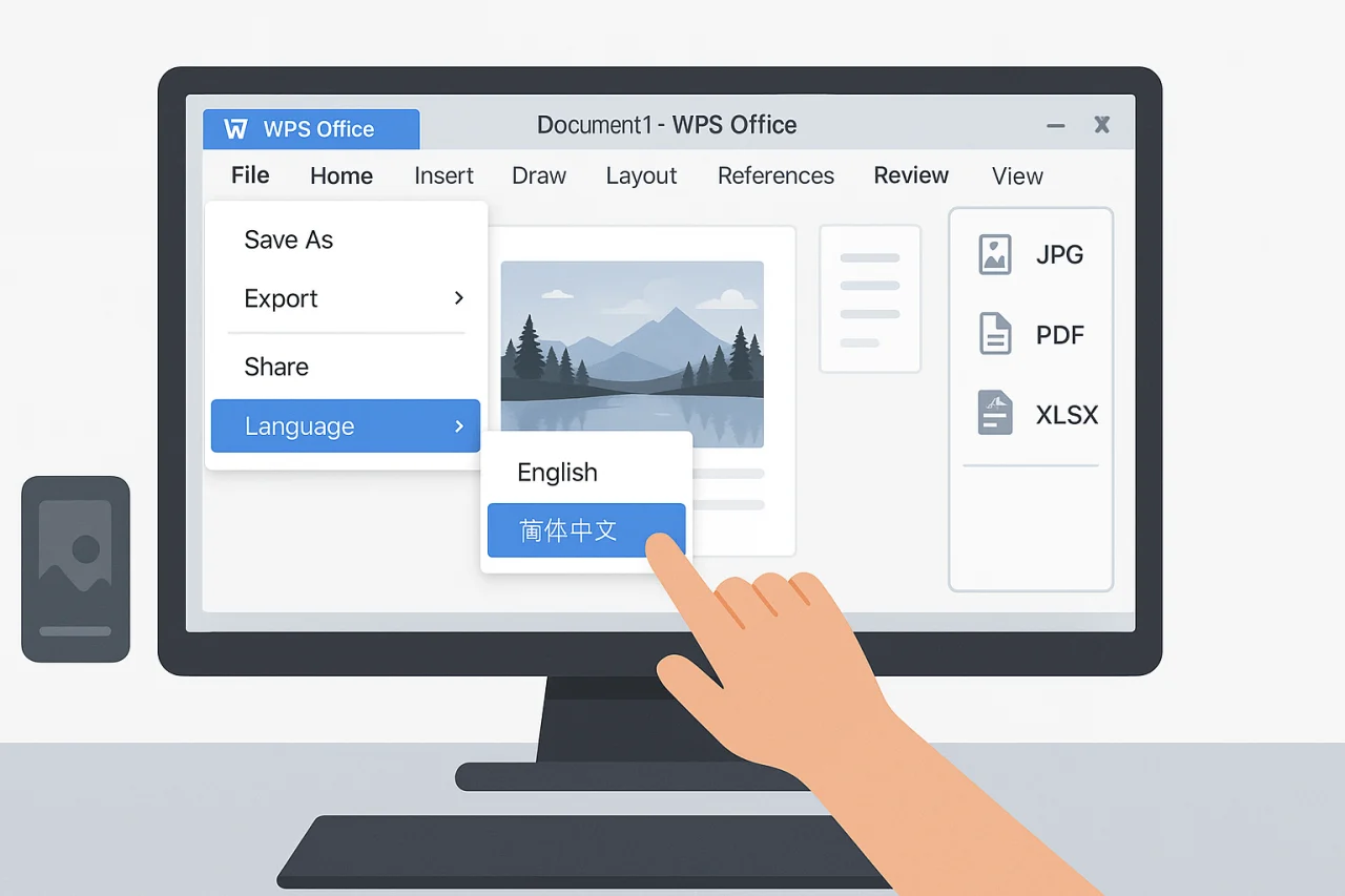 Wps office切换中文