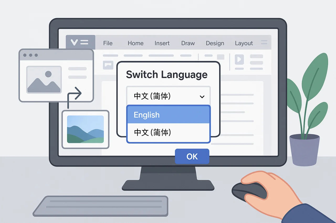 WPS切换语言界面