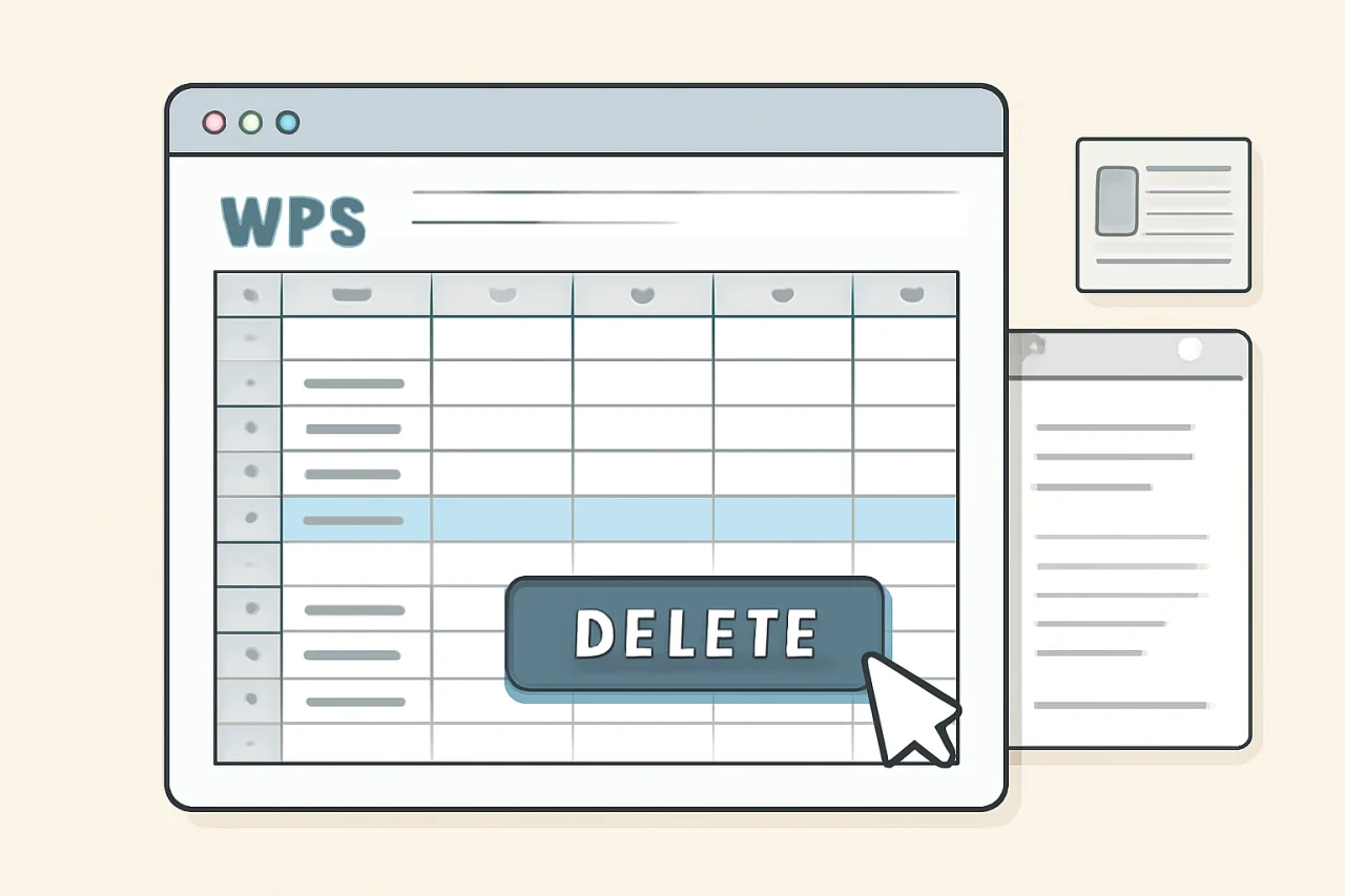 WPS删除表格空行