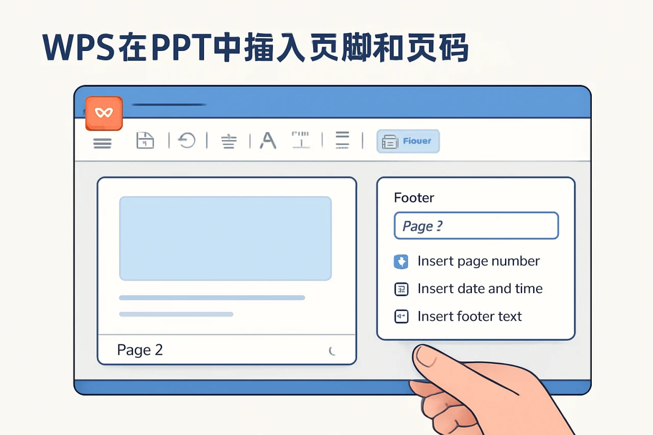 WPS在PPT中插入页脚和页码
