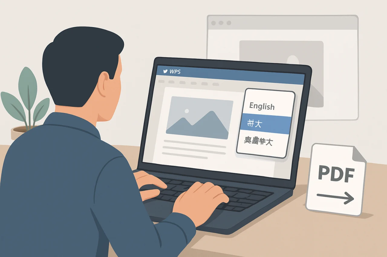 WPS切换语言界面