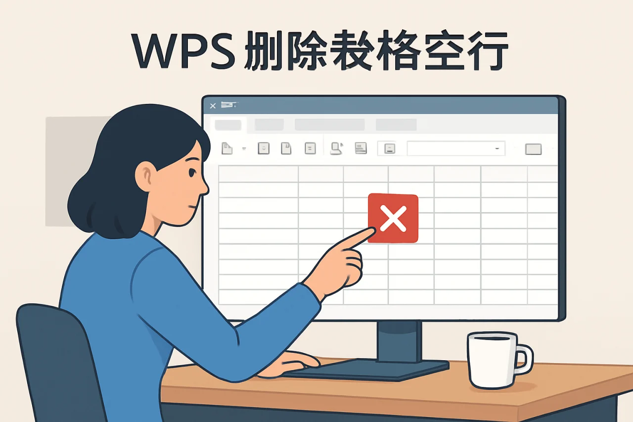 WPS删除表格空行