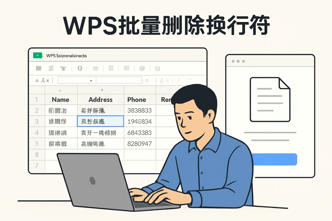 WPS批量删除换行符