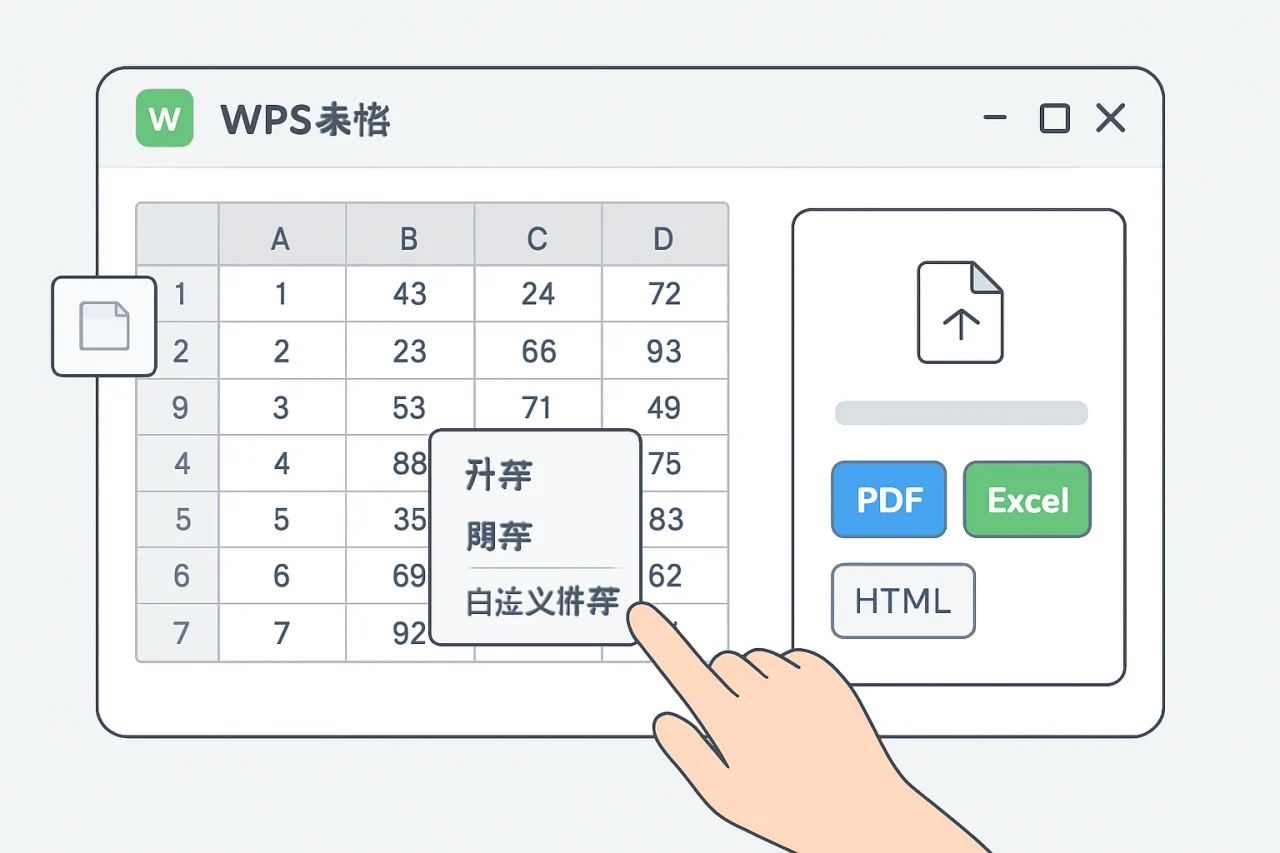 WPS表格数据排序
