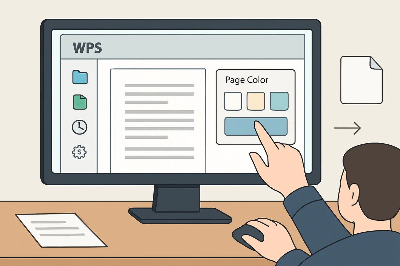 WPS设置页面颜色