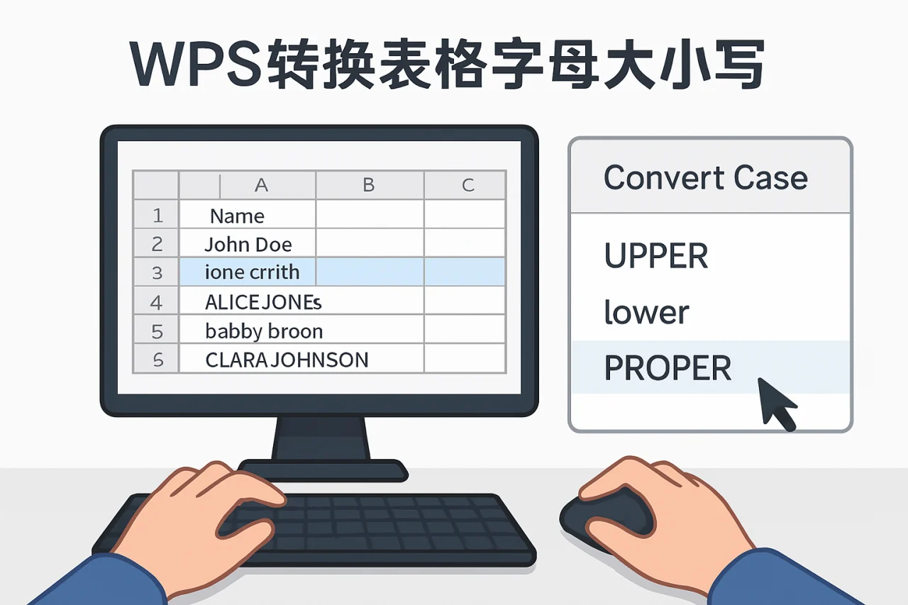WPS转换表格字母大小写