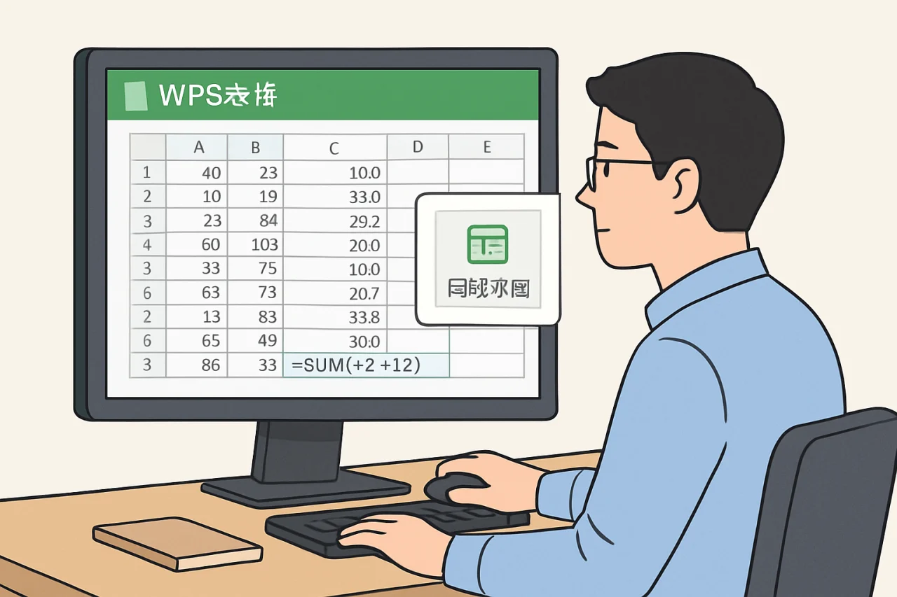 WPS表格自动求和