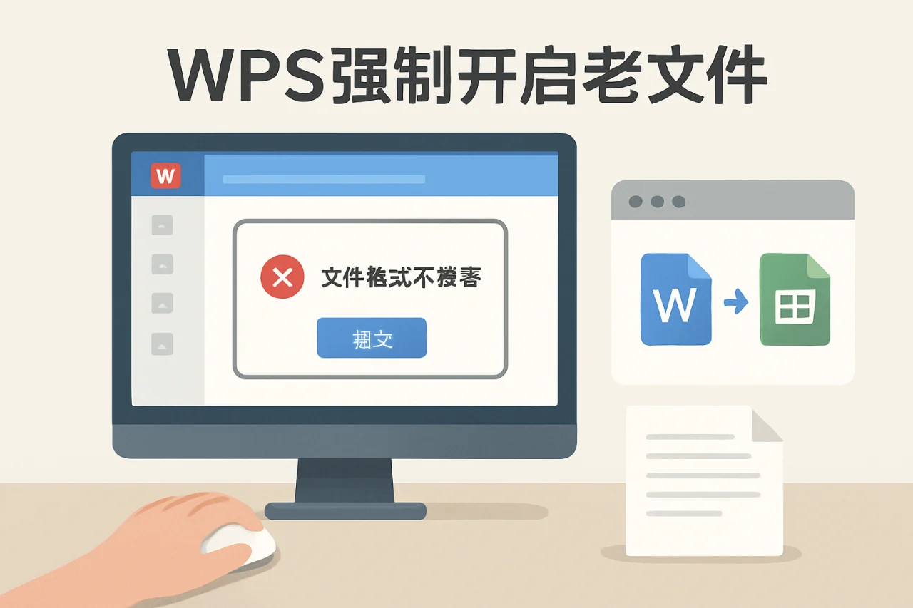 WPS强制开启老文件