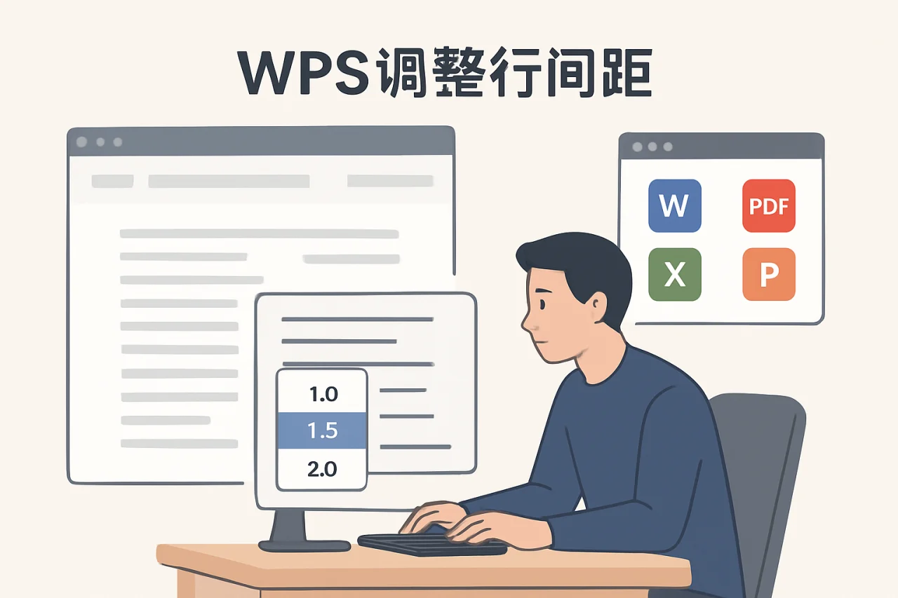 WPS调整行间距