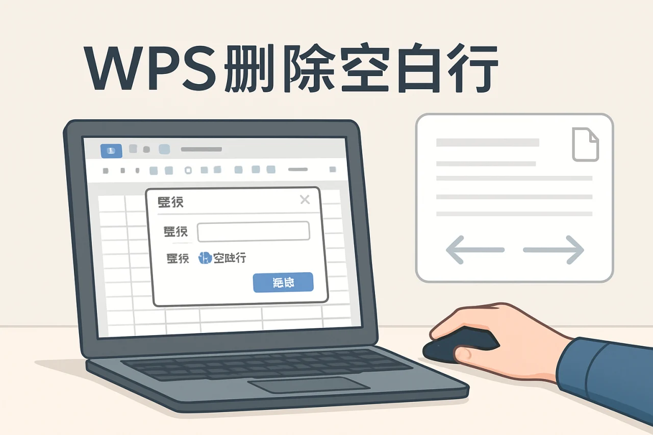 wps删除空白行